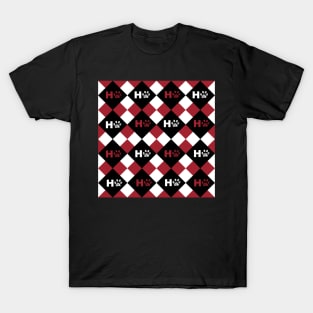 HO HO HO text with plaid pattern T-Shirt